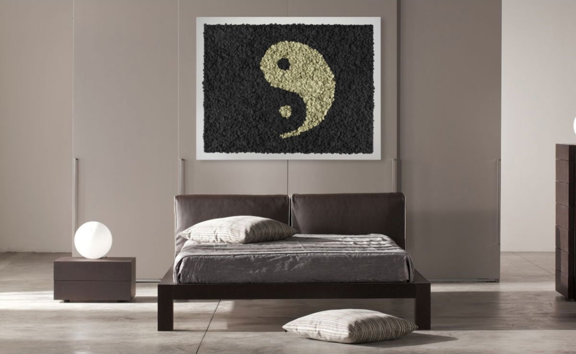 Tableau végétal lichen Yin Yang